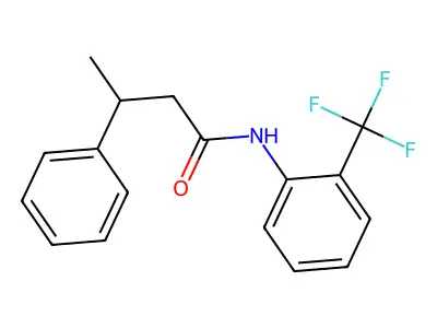 3-phenyl-N-[2-(trifluoromethyl)phenyl]butanamide structure