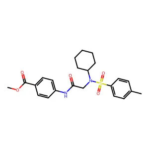 methyl 4-({N-cyclohexyl-N-[(4-methylphenyl)sulfonyl]glycyl}amino)benzoate structure