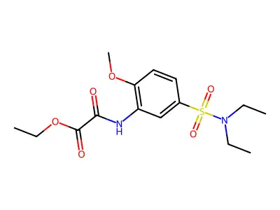Ethyl {5-[(diethylamino)sulfonyl]-2-methoxyanilino}(oxo)acetate structure