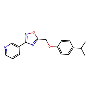 3-(5-{[4-(Propan-2-yl)phenoxy]methyl}-1,2,4-oxadiazol-3-yl)pyridine structure