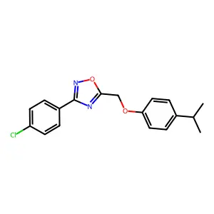 3-(4-Chlorophenyl)-5-[(4-propan-2-ylphenoxy)methyl]-1,2,4-oxadiazole structure
