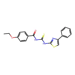 4-ethoxy-N-[(4-phenyl-1,3-thiazol-2-yl)carbamothioyl]benzamide structure