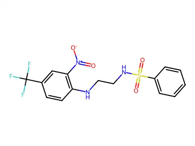 N-[2-[2-nitro-4-(trifluoromethyl)anilino]ethyl]benzenesulfonamide structure
