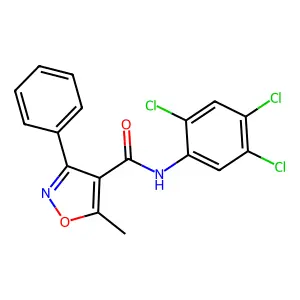 5-methyl-3-phenyl-N-(2,4,5-trichlorophenyl)-1,2-oxazole-4-carboxamide structure