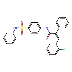 (E)-3-(2-chlorophenyl)-2-phenyl-N-[4-(phenylsulfamoyl)phenyl]prop-2-enamide structure