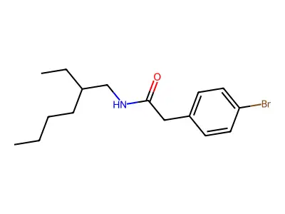 2-(4-bromophenyl)-N-(2-ethylhexyl)acetamide structure