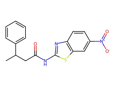 N-(6-nitro-1,3-benzothiazol-2-yl)-3-phenylbutanamide structure