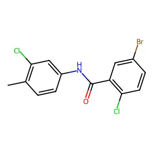 5-bromo-2-chloro-N-(3-chloro-4-methylphenyl)benzamide structure
