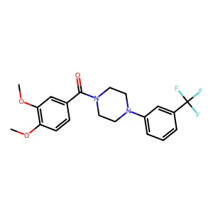 3,4-Dimethoxyphenyl 4-[3-(trifluoromethyl)phenyl]piperazinyl ketone structure