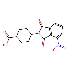 4-(4-nitro-1,3-dioxo-1,3-dihydro-2H-isoindol-2-yl)cyclohexanecarboxylic acid structure