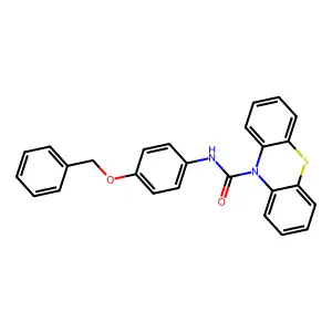N-(4-phenylmethoxyphenyl)phenothiazine-10-carboxamide structure