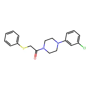 1-[4-(3-Chlorophenyl)piperazin-1-yl]-2-phenylsulfanylethanone structure