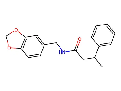 N-(1,3-benzodioxol-5-ylmethyl)-3-phenylbutanamide structure