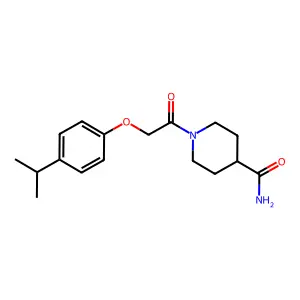 1-[2-(4-Propan-2-ylphenoxy)acetyl]piperidine-4-carboxamide structure