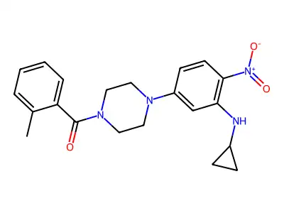 [4-[3-(Cyclopropylamino)-4-nitrophenyl]piperazin-1-yl]-(2-methylphenyl)methanone structure