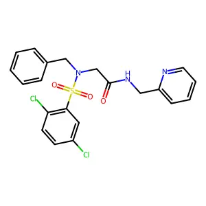 2-[benzyl-(2,5-dichlorophenyl)sulfonylamino]-N-(pyridin-2-ylmethyl)acetamide structure