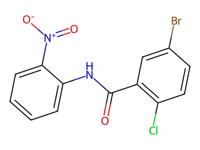5-bromo-2-chloro-N-(2-nitrophenyl)benzamide structure