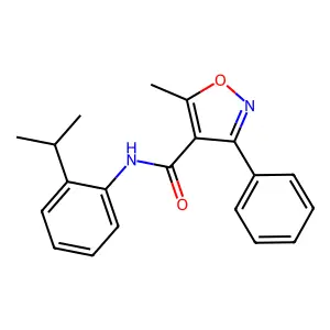 5-methyl-3-phenyl-N-(2-propan-2-ylphenyl)-1,2-oxazole-4-carboxamide structure