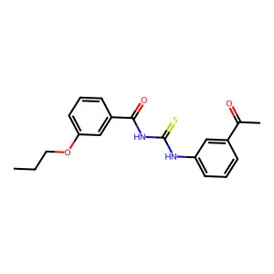 N-[(3-acetylphenyl)carbamothioyl]-3-propoxybenzamide structure
