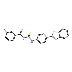 N-[[4-(1,3-benzoxazol-2-yl)phenyl]carbamothioyl]-3-methylbenzamide structure
