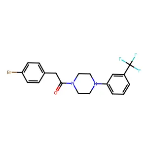 2-(4-Bromophenyl)-1-[4-[3-(trifluoromethyl)phenyl]piperazin-1-yl]ethanone structure