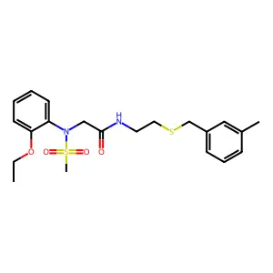 2-(2-ethoxy-N-methylsulfonylanilino)-N-[2-[(3-methylphenyl)methylsulfanyl]ethyl]acetamide structure