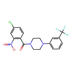 (4-Chloro-2-nitrophenyl)-[4-[3-(trifluoromethyl)phenyl]piperazin-1-yl]methanone structure