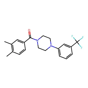 (3,4-Dimethylphenyl)-[4-[3-(trifluoromethyl)phenyl]piperazin-1-yl]methanone structure