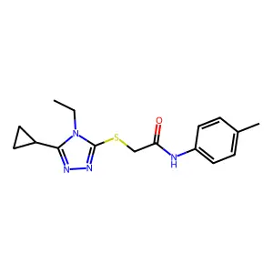 2-(5-Cyclopropyl-4-ethyl-4H-[1,2,4]triazol-3-ylsulfanyl)-N-p-tolyl-acetamide structure