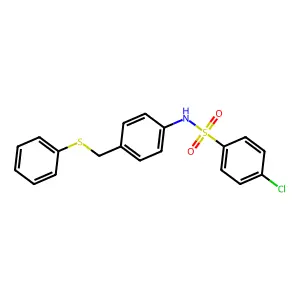 4-chloro-N-[4-(phenylsulfanylmethyl)phenyl]benzenesulfonamide structure