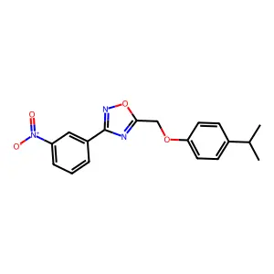 3-(3-Nitrophenyl)-5-{[4-(propan-2-yl)phenoxy]methyl}-1,2,4-oxadiazole structure