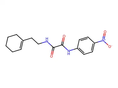 N-[2-(cyclohexen-1-yl)ethyl]-N'-(4-nitrophenyl)oxamide structure
