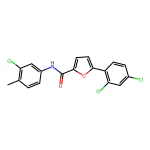 N-(3-chloro-4-methylphenyl)-5-(2,4-dichlorophenyl)furan-2-carboxamide structure