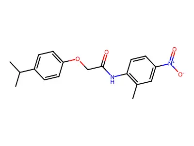 N-(2-methyl-4-nitrophenyl)-2-(4-propan-2-ylphenoxy)acetamide structure