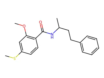 2-methoxy-4-methylsulfanyl-N-(4-phenylbutan-2-yl)benzamide structure