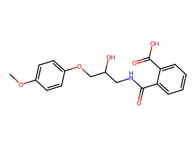 2-{[2-Hydroxy-3-(4-methoxyphenoxy)propyl]carbamoyl}benzoic acid structure