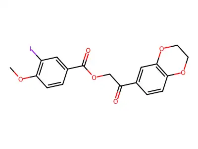 2-(2,3-Dihydro-1,4-benzodioxin-6-yl)-2-oxoethyl 3-iodo-4-methoxybenzoate structure
