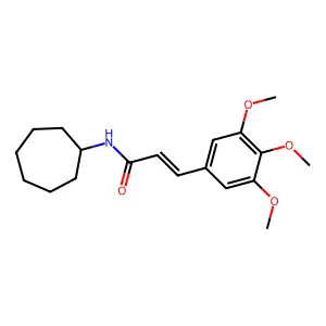 (E)-N-cycloheptyl-3-(3,4,5-trimethoxyphenyl)prop-2-enamide structure