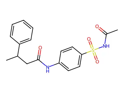 N-[4-(acetylsulfamoyl)phenyl]-3-phenylbutanamide structure