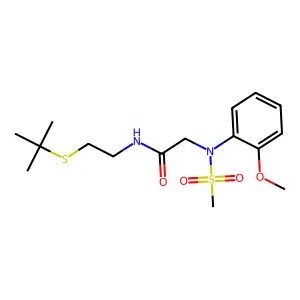 N-(2-tert-butylsulfanylethyl)-2-(2-methoxy-N-methylsulfonylanilino)acetamide structure