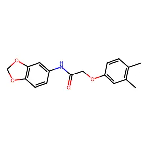 N-(1,3-benzodioxol-5-yl)-2-(3,4-dimethylphenoxy)acetamide structure