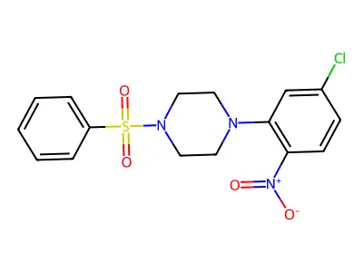 1-(Benzenesulfonyl)-4-(5-chloro-2-nitrophenyl)piperazine structure