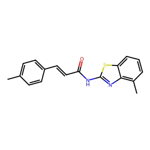 (E)-N-(4-methyl-1,3-benzothiazol-2-yl)-3-(4-methylphenyl)prop-2-enamide structure