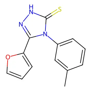 3-(furan-2-yl)-4-(3-methylphenyl)-1H-1,2,4-triazole-5-thione structure