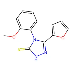 3-(furan-2-yl)-4-(2-methoxyphenyl)-1H-1,2,4-triazole-5-thione structure