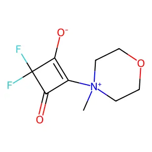4,4-Difluoro-2-(4-methylmorpholin-4-ium-4-yl)-3-oxocyclobut-1-en-1-olate structure