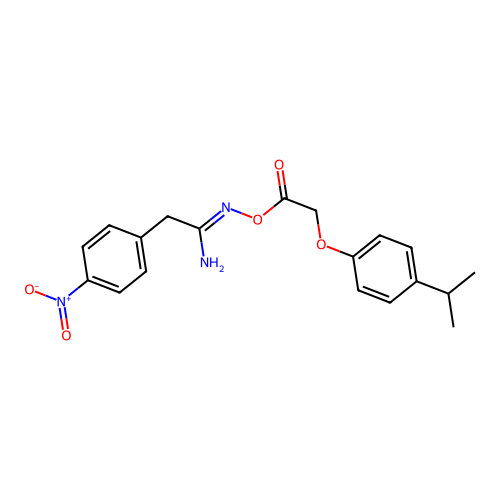 (1Z)-2-(4-nitrophenyl)-N'-({[4-(propan-2-yl)phenoxy]acetyl}oxy)ethanimidamide structure