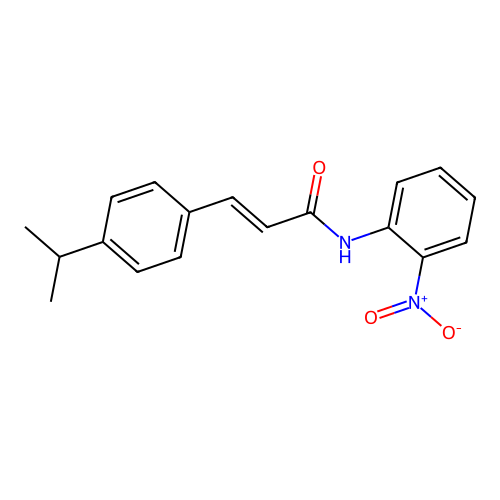 (E)-N-(2-nitrophenyl)-3-(4-propan-2-ylphenyl)prop-2-enamide structure