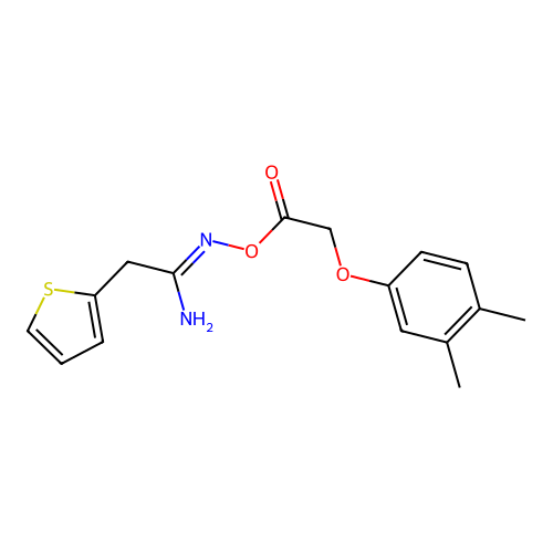 N'-{[(3,4-dimethylphenoxy)acetyl]oxy}-2-(2-thienyl)ethanimidamide structure