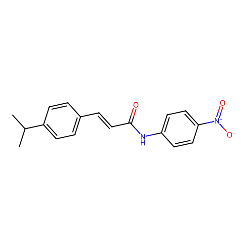 (E)-N-(4-nitrophenyl)-3-(4-propan-2-ylphenyl)prop-2-enamide structure